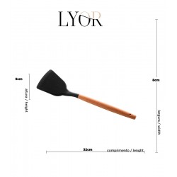 Espatula 32cm de Silicone Com Cabo de Bambu Charmy Preto